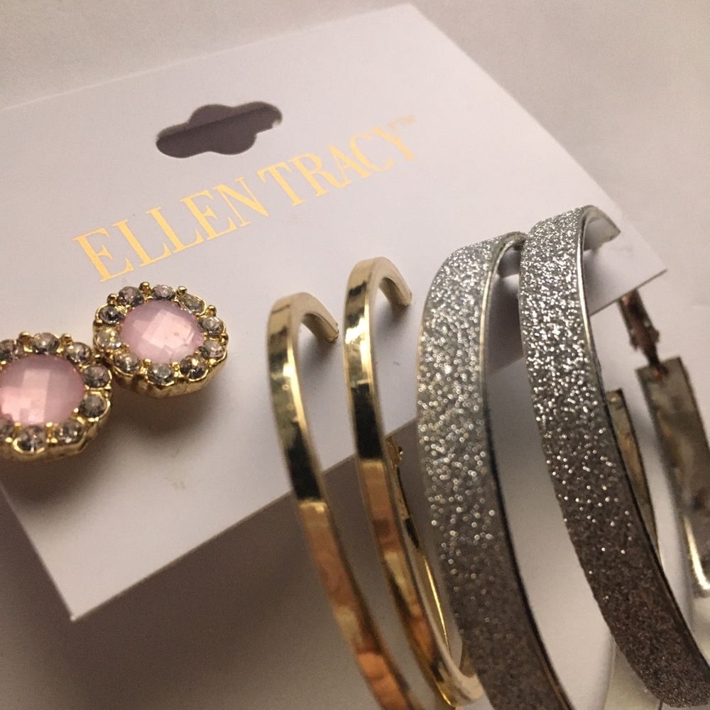 NWOT ELLEN TRACY - THREE SETS OF  EARRINGS
